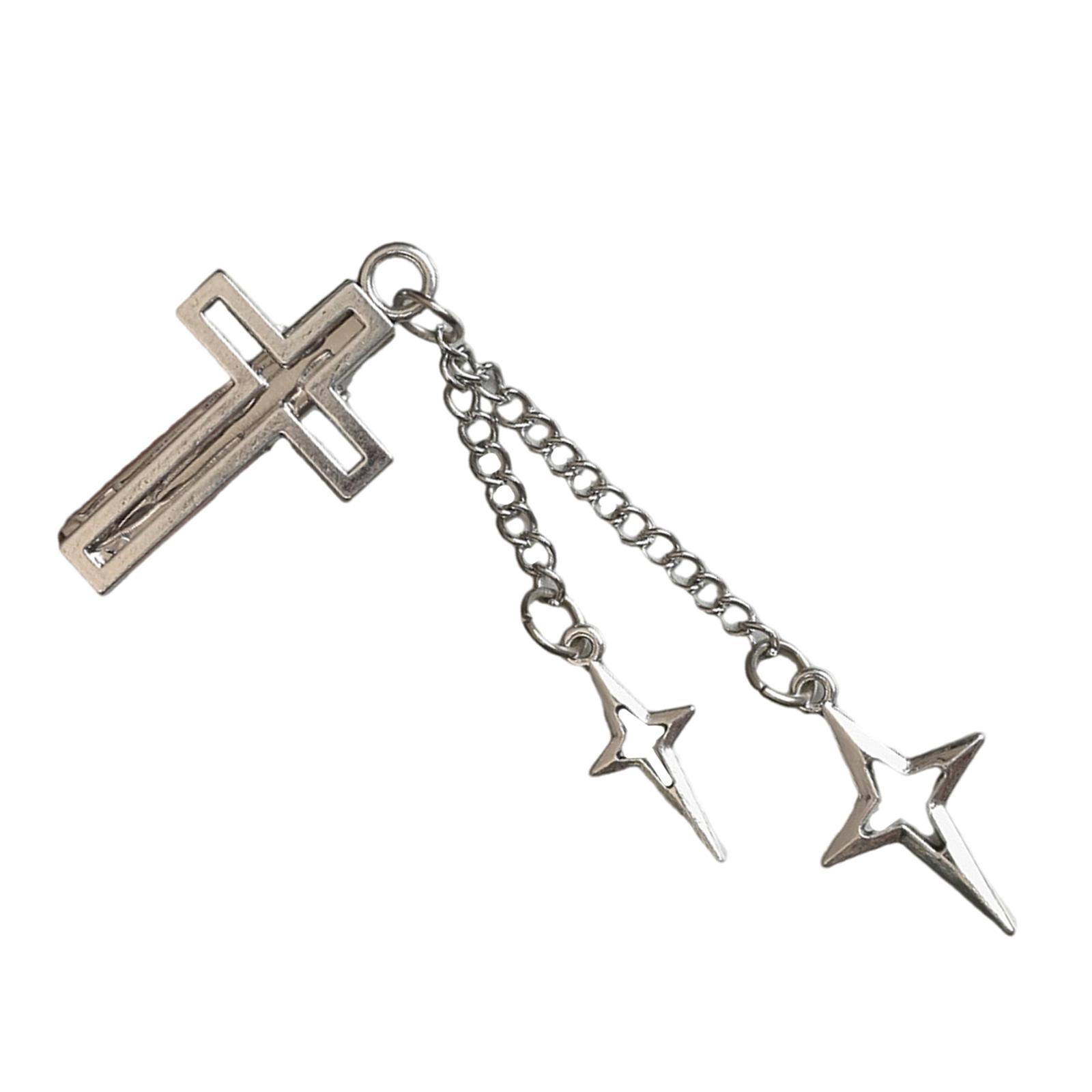 

Заколка для волос Balletcore Головной убор Ажурный Элегантный Тренд 2000-х Кресты и Звезда Подвеска для Девочек Пучки Зажим 1P