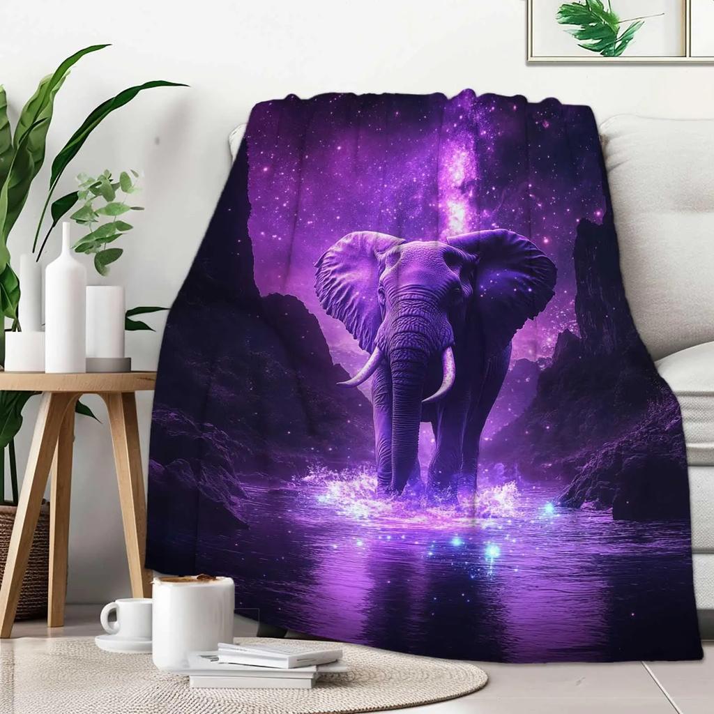 Elephant Blanket Gifts for Women Girls Super Soft Cozy Elephant Throw Blanket Warm Fuzzy Plush Fleece Bedding Decor Blanket