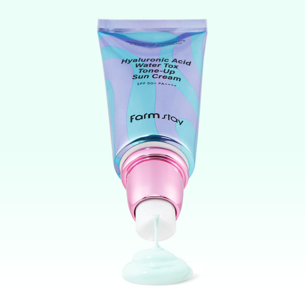 Farmstay Hyaluronic Acid Water Tox Tone Up Sun Cream 60g SPF50+ PA++++ Hyaluronic Acid Panthenol Hydrating Sunscreen