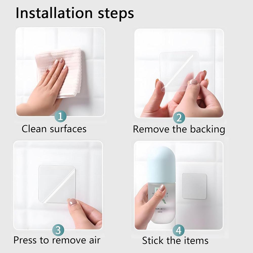 50PCS Spot Square Traceless Film Acrylic Transparent Double-sided Adhesive Patch High Viscosity Hole-free Wall Fixing Adhesive