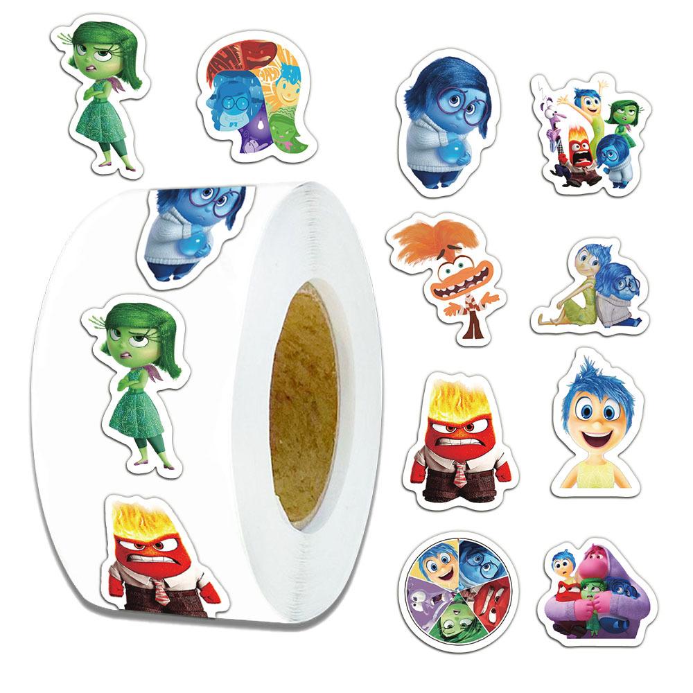 500pcs Disney Inside Out Stickers Cartoon Patterns, Interesting Designs, Creative Shapes, Roll Design, Easy to Peel, Seamless Paste 500pcs