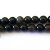 Strand of 46 Round Beads 8mm 8 Mm In Silvery Black Obsidian