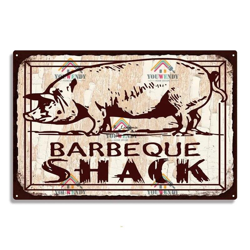 Hisun Tin Sign Retro DADS BBQ Metal Tin Signs Decorative Plaque Wall Decor for Barbecue Bar Pub Kitchen Party Zone Vintage Metal Plate