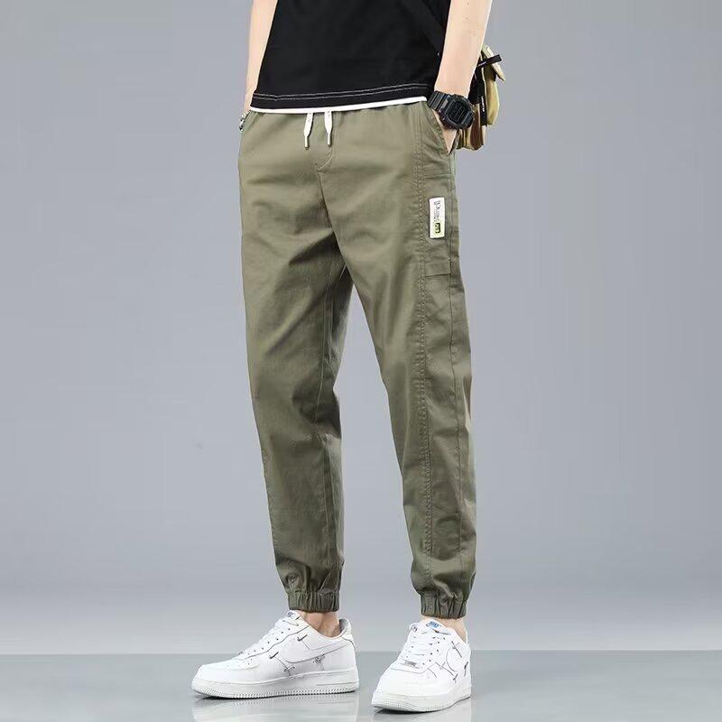 

Men s 2024 Trendy All-Match Loose Straight Casual Pants - Hong Kong Style Leggings XL зелёный