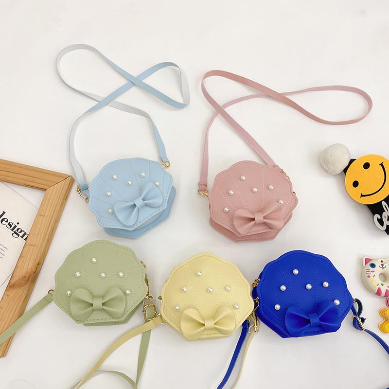 Shell Princess Pearl Bag With Bow For Kids School Daily Use Cute And Sweet