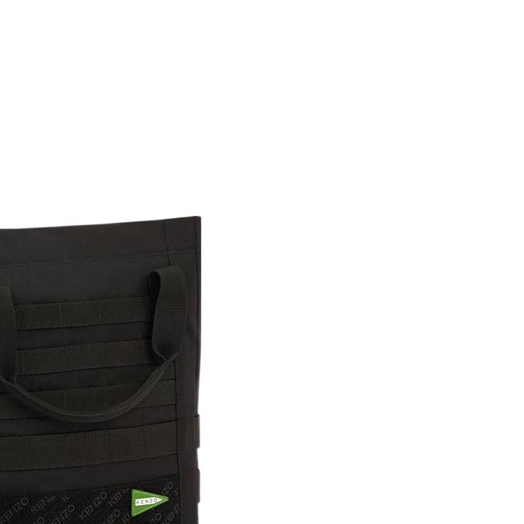 Kenzo Label Print Shoulder Strap Tote Bag Women Tote Bags Black FD55SA211F30-99