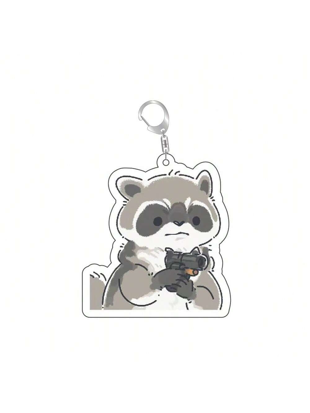 

Cute Cartoon Raccoon Acrylic Keychain Pendant For Car Keys Couple Bags Student Friend Backpacks Holiday Creative Gift 55mm
