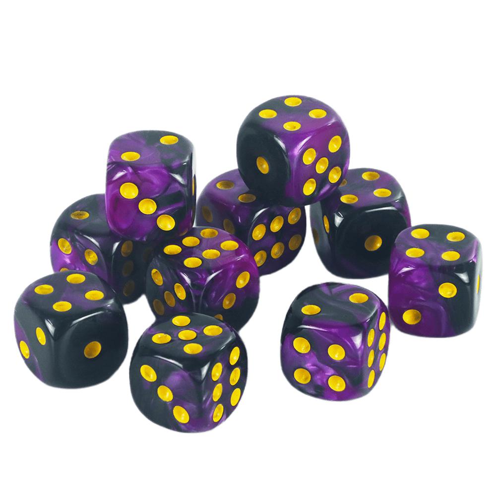 Premium Quality Round Dot D6 Dice Set for Table Board Gaming - 12mm Mixed Color, Pack of 10
