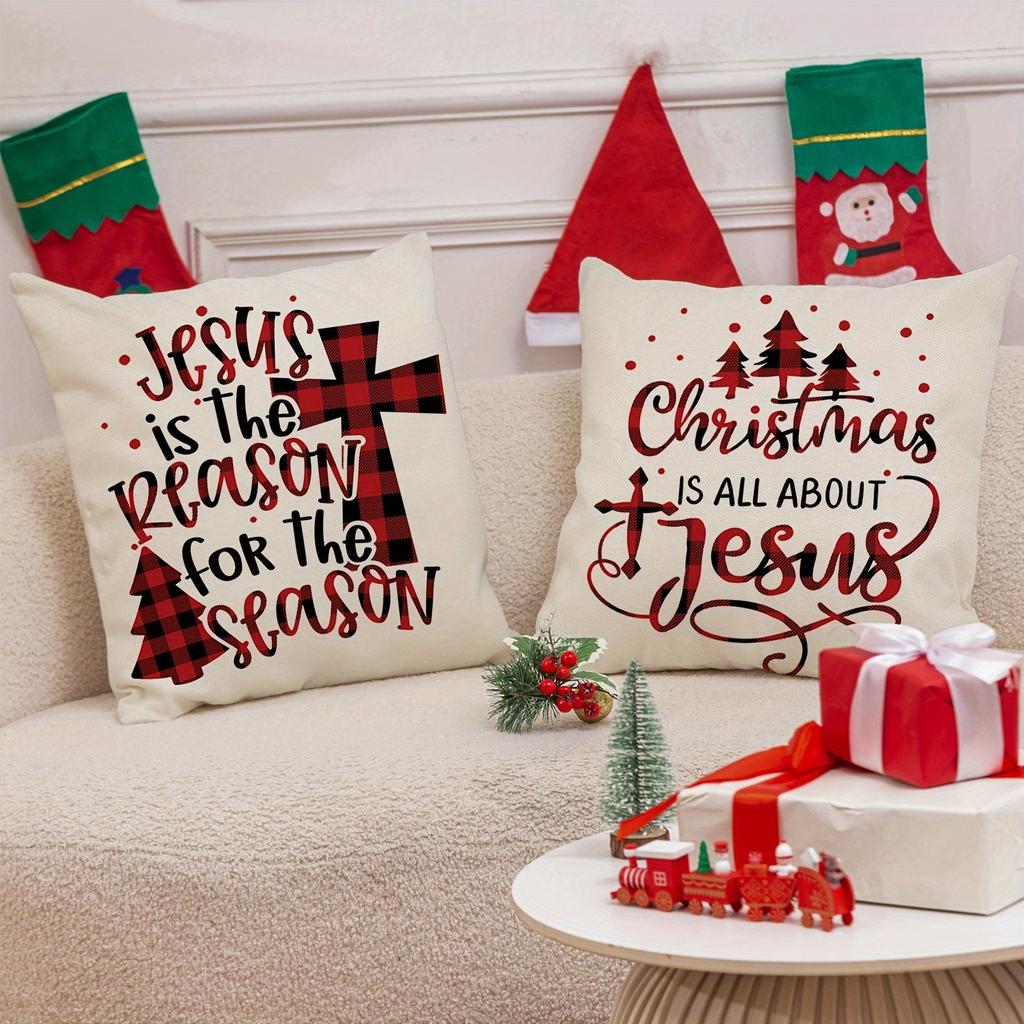 Christmas Decoration Pillowcase Merry Christmas New Year Gift Living Room Sofa Cushion Cover Room Home Decoration