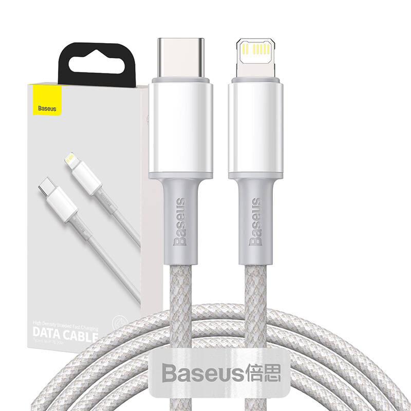 Kabel Usb-C Do Lightning Baseus High Density Braided, 20W, Pd, 2M (Biały)