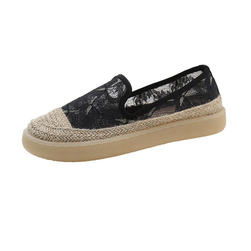 

Модные женские туфли на плоской подошве 2024 года, сандалии, новые туфли-лодочки для рыбалки, летние кроссовки для девочек из соломенной плетеной сетки, дышащие повседневные женские мокасины 40 чёрный