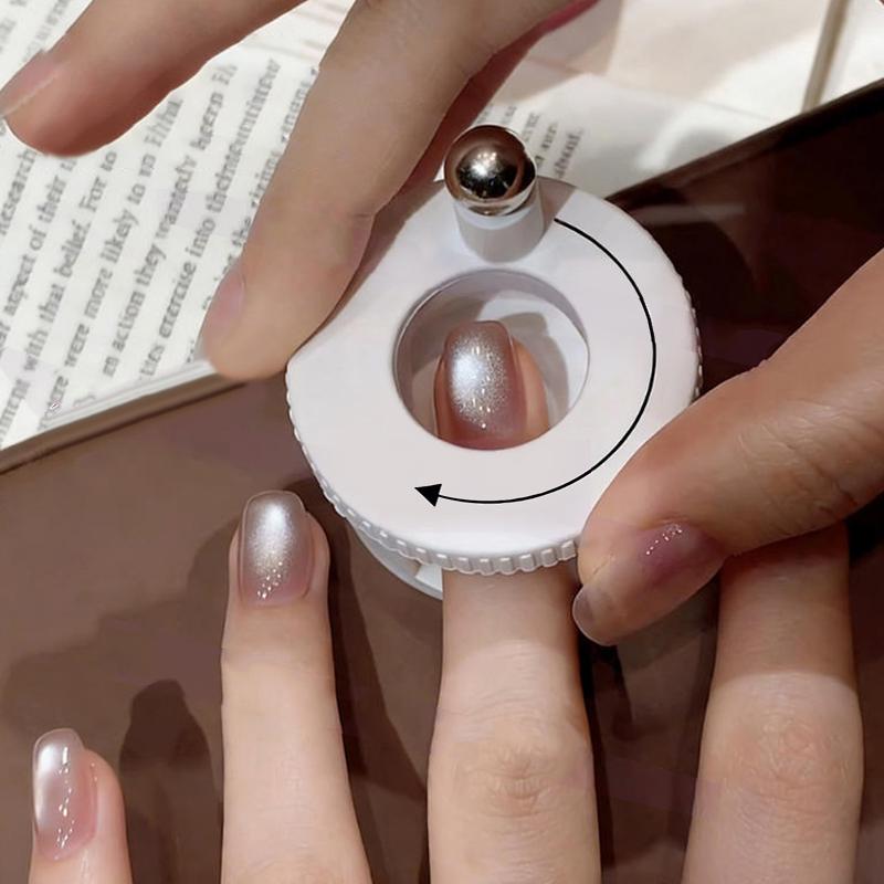 Disc Rotating Cat Eye Nail Magnet Wide Light Glass Bead Effect Strong Automatic Nail Art Magnetic For Gel Nail Polish
