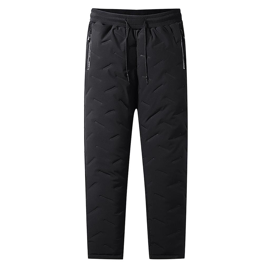 Herbst und Winter Übergröße Herren Warme Sporthose mit flachem Bein Lässig Wasserdicht und Bequem Warme Hose