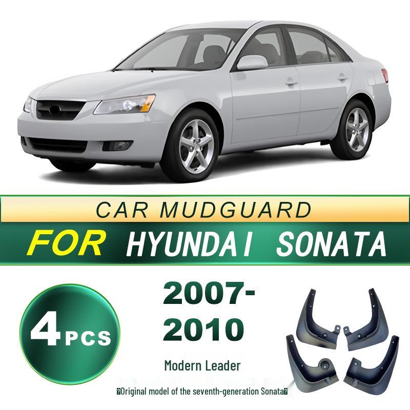 Compatible with 2007-2010 Hyundai Sonata (7th Gen Style) Soft Rubber Mud Flaps.