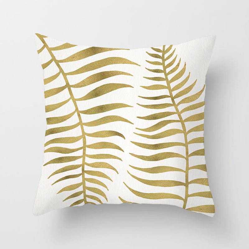 European Style Golden Geometric Print Car Pillow Cover Sofa Cushion Cover Home Furnishings