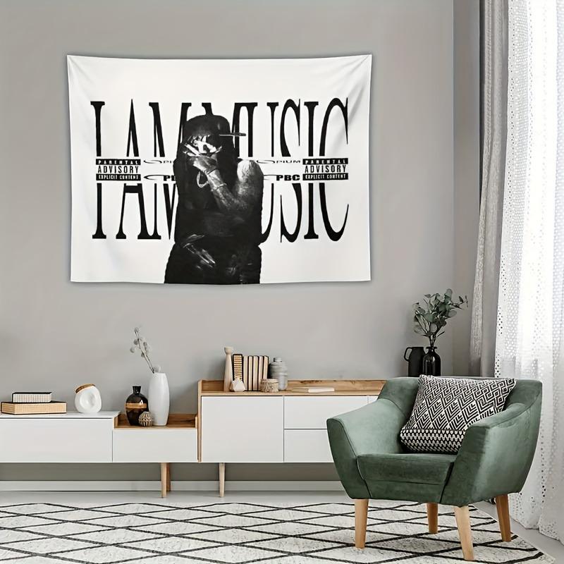 1 Lil Wayne I Am Music Hip Hop Wandteppich 2D Einzeldruck Ausgefallen Langlebig Wandteppich Zuhause Schlafzimmer Wohnheim Musikstudio Rap Fan Vibe Dekoration