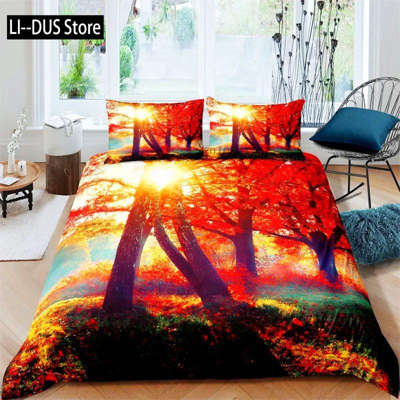 Comforter Canadian Maple Leaves Autumn Theme Bedding Set Microfiber Leaf Comforter Twin Full King For Kids Adult Bedroom