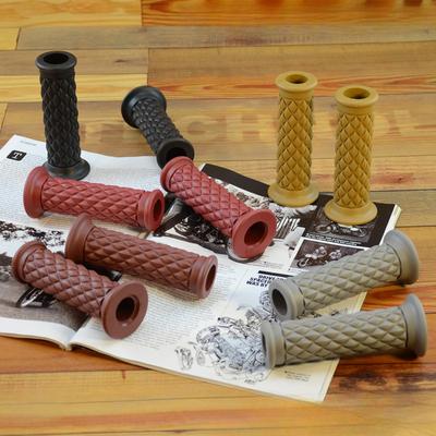 Retro Rubber Motorcycle Handlebar Grips 7/8" 22mm Non Slip Motorcycle Handle Grips Compatible With ATV Motorbike Pit Bike