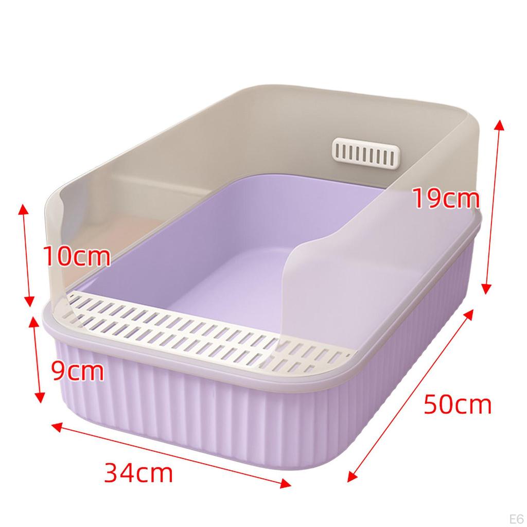 Litter Pan Practical Open Top Kitten Box Anti Splashing Removable High Sides Large Cat Bedpan