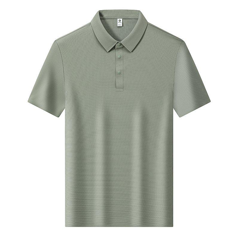 Plus Size Men's Quick-Dry Ice Silk Polo Shirt - Anti-Wrinkle, Short Sleeve, Summer Lapel Style, Loose Fit.