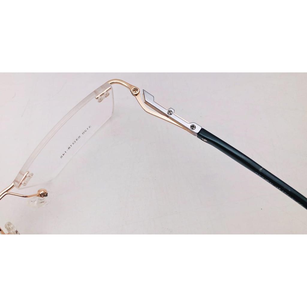 RSINC RimLess frame/eyeglass/Spectacle, Optical, Metal For Men And Women,  Play Gold Silver Black 3120 53-18-145 (IB-2) M1