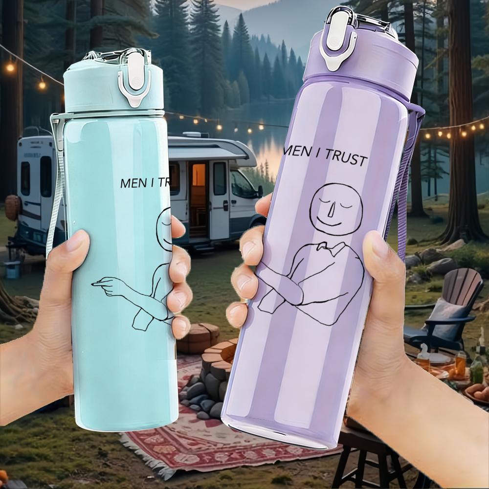 1PC Baby Kid Minimalist Line Sketch Print 750ml Portable Sports Water Bottle Leakproof Gym Outdoor Travel Drink Cup
