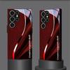 Deep Red Creative Tempered Glass Phone Case Suitable for Samsung GalaxyS26 S25 S24 S22 S21 S20FE Ultra Plus Anti Drop Back Cover