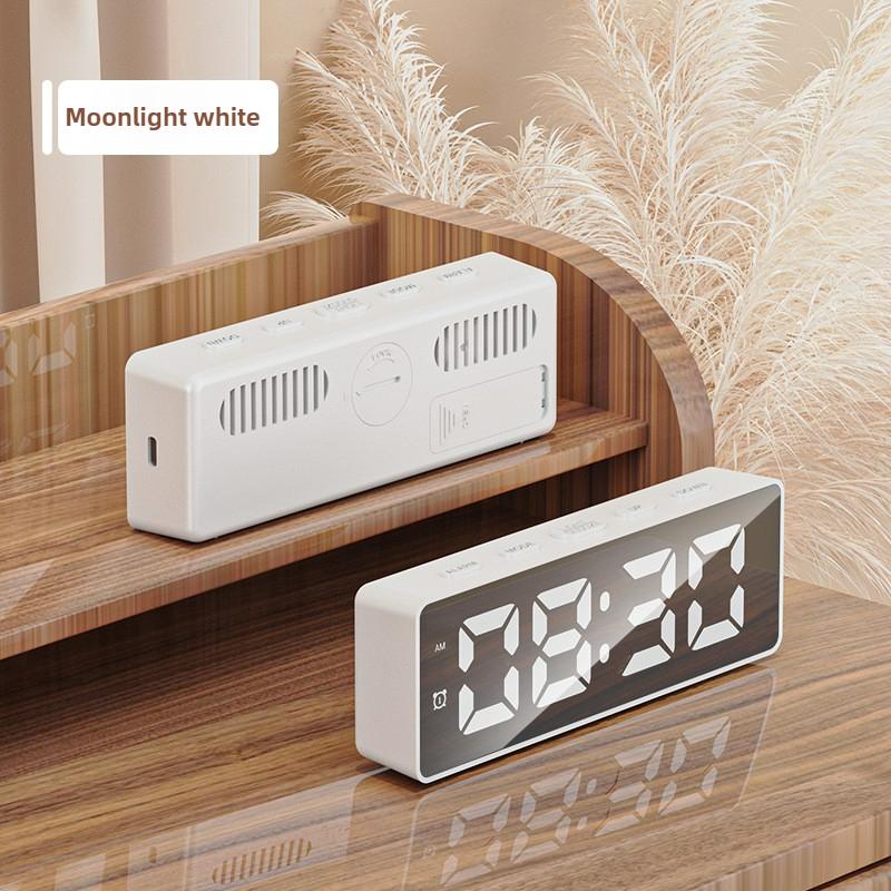 New LED Electronic Alarm Clock with Large Display Dual Power Voice Control Temperature for Students