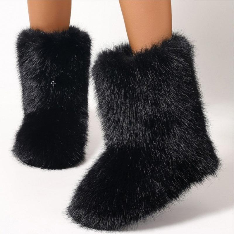 Fashion New Wool and Cotton Snow Boots Thickened Plus Size Wool Shoes