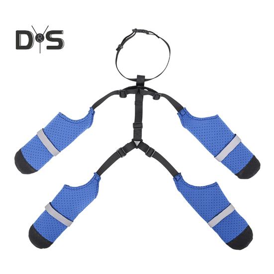 

Водонепроницаемые сапоги для собак, регулируемые защитные нескользящие сапоги для собак с подтяжками, обувь для прогулок на свежем воздухе, леггинсы для зимы, снега, дождя, походов L синий