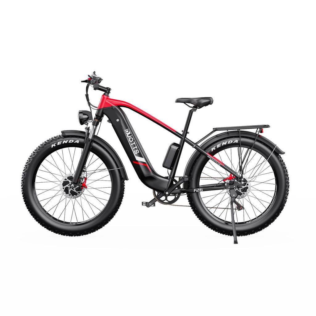 DUOTTS Elektrické kolo F26: Motor 750 W, dojezd 120 km, 26" tlusté pneumatiky, vodotěsnost IPX5, stoupavost 55°