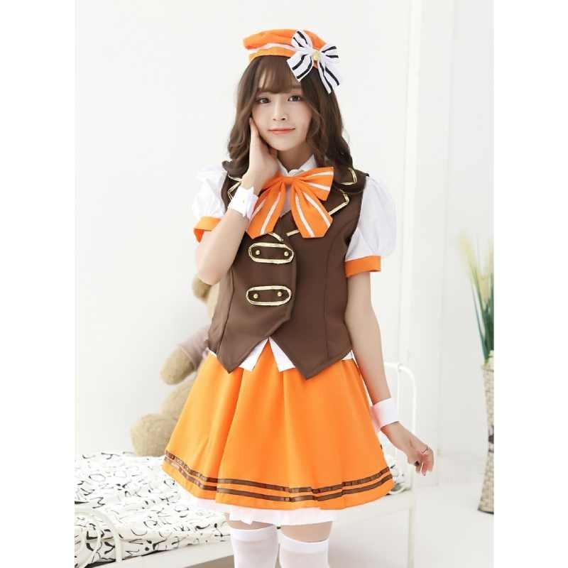 Go Chuumon Wa Usagi Desuka Kafuu Chino Cosplay Cosutme Female Anime School Attire With Polyester Fabric For Role Play