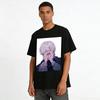 Dark Sick Style Pinch-faced Silver-haired Boy Print Top Niche Anime Style Casual T-shirt Pure cotton T-shirt