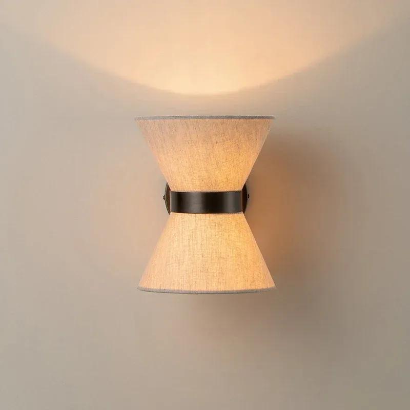 2025 Japanese Vintage Fabric Wall Lights Wabi Sabi Aisle Wall Lamp for Hallway Home Decor Bedroom Bathroom Wall Sconce Lighting