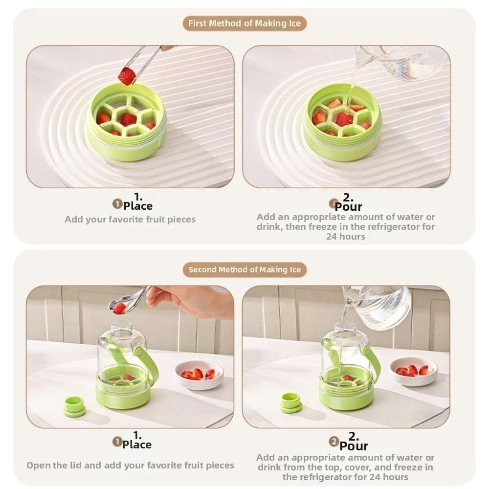 2 in 1 Ice Cube Water Bottle Silicone Ice Cube Molds DIY Ice Cube Kettle  Home