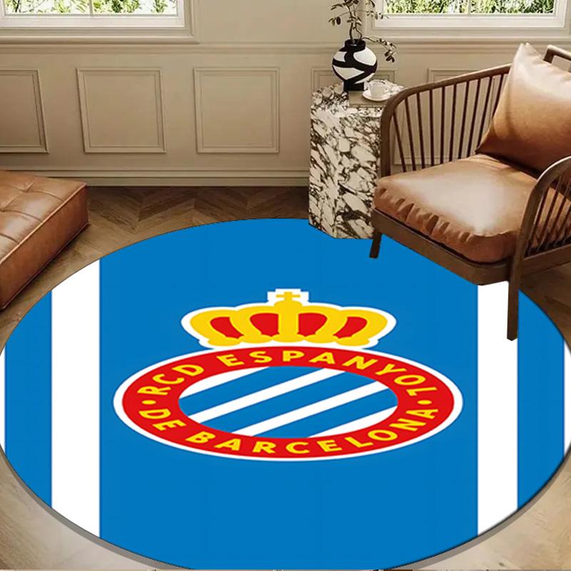 Football Espanyol Design Round mat Home Decor, Chair rug For livingroom,Bedroom, doormat home decor Birthday Gift Christmas Gifts