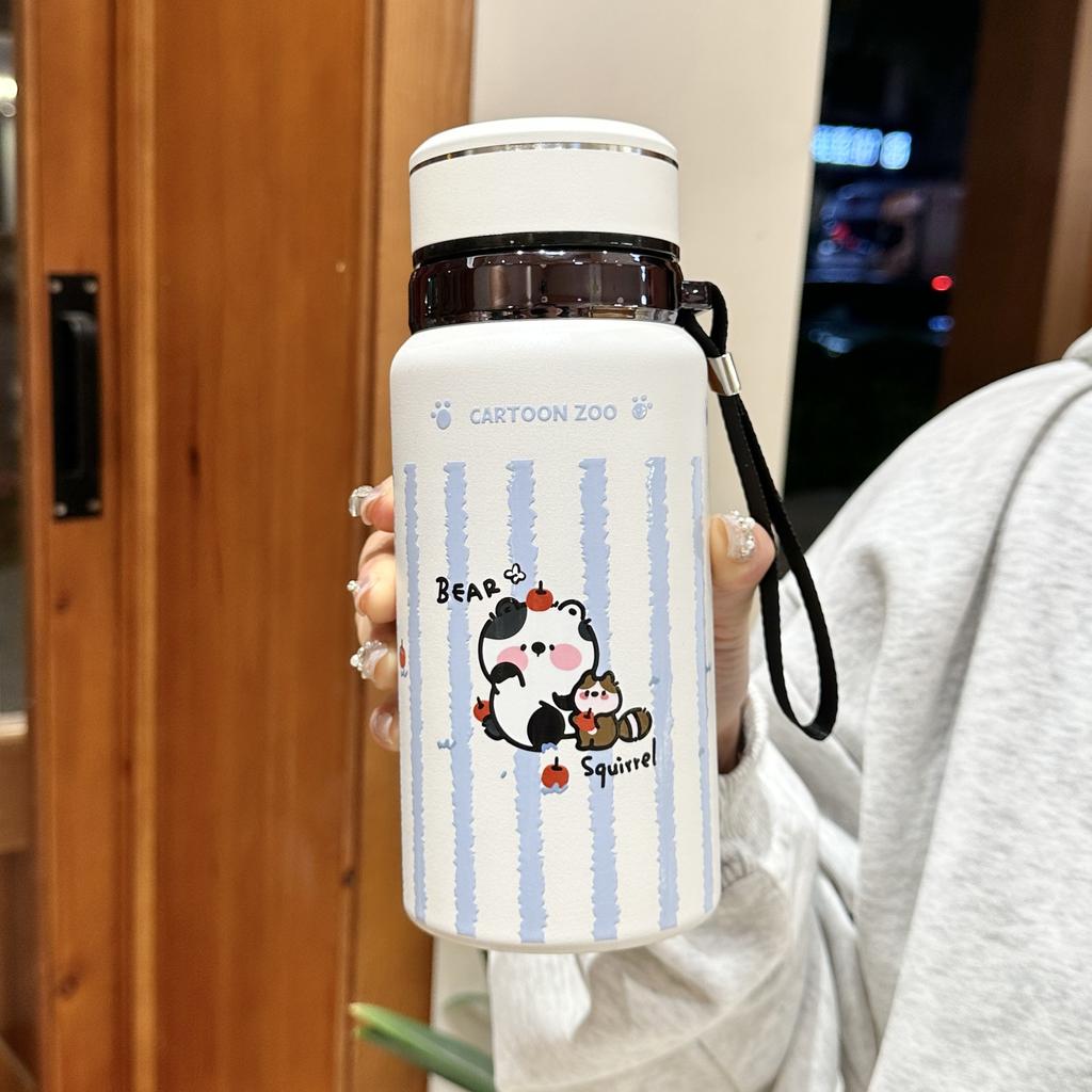 Luxury Style Thermos Cup Girls New Stylish Students Stainless Tea Portable Covered Water Cup Durable Durable Useful
