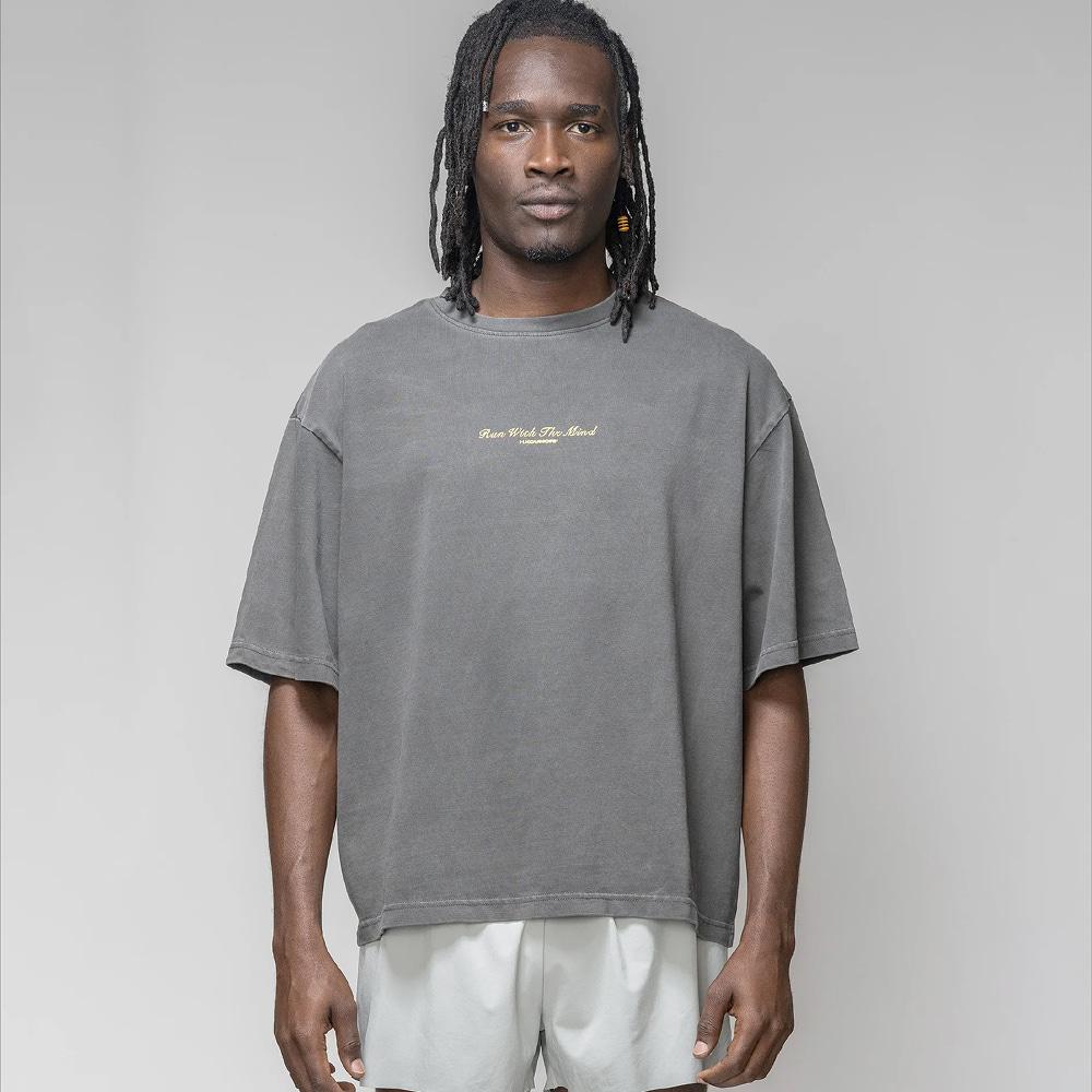 H. Kumori Slogan Boulder T-Shirt - Black Gmy M