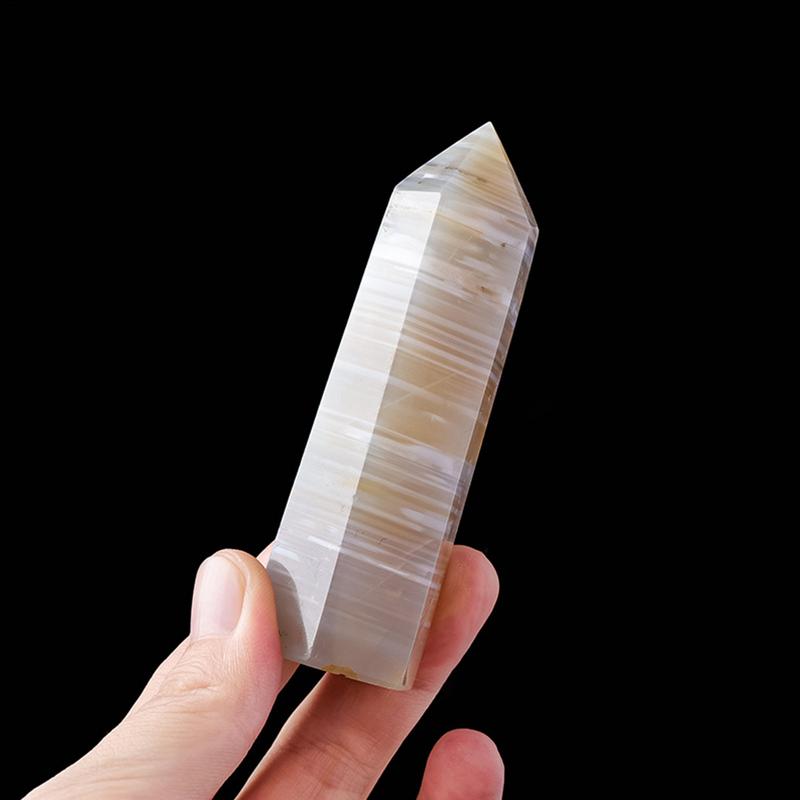 Geometrischer Kristall Einzelspitze Positive Energie Ästhetischer Kristall Achat Dekor Natur Polierter Sechseckiger Prisma Stein Für Esszimmer