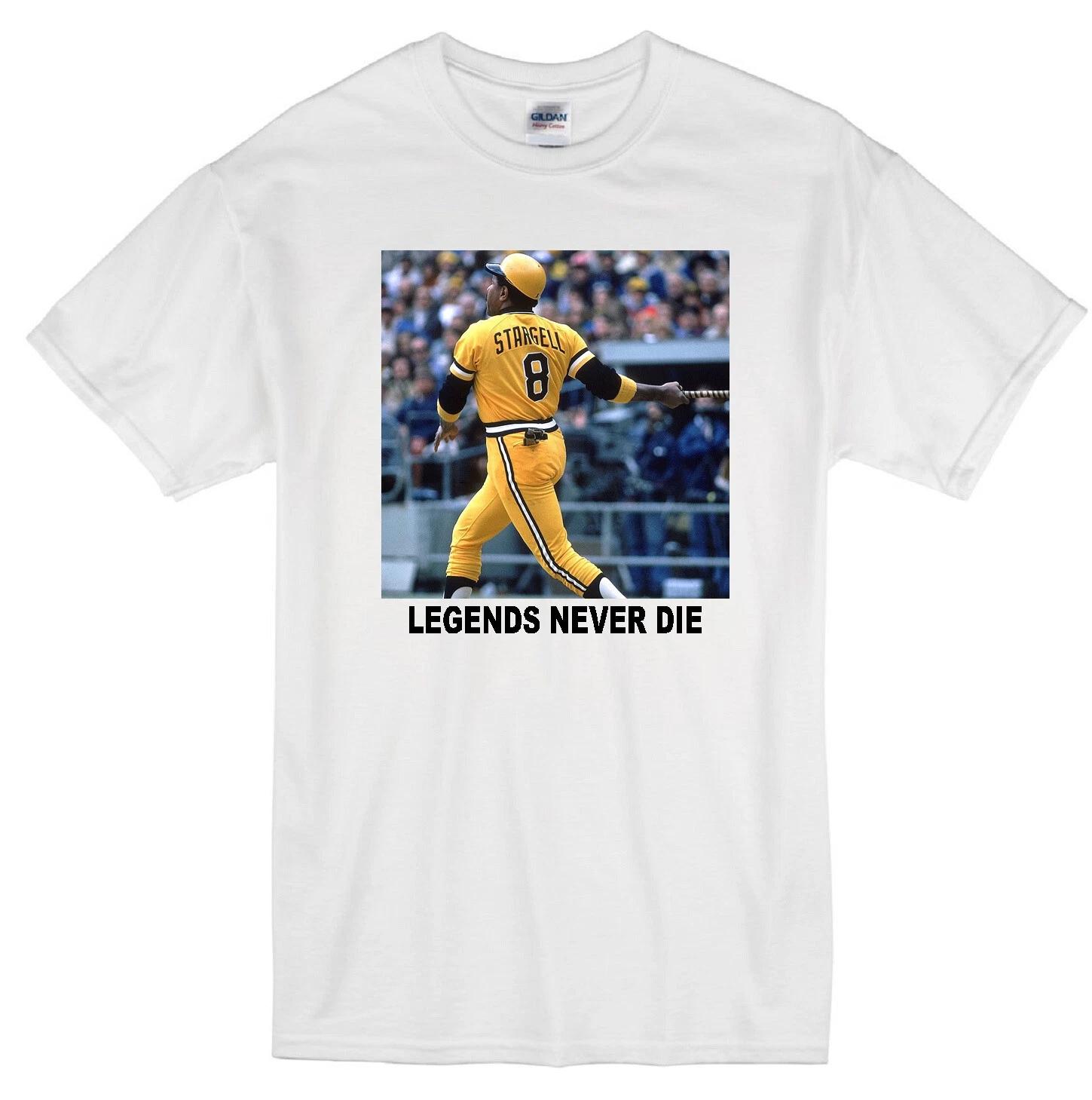 WILLIE STARGELL LEGENDS NEVER DIE PITTSBURGH PIRATES POPS JERSEY WHITE T-shirt 4XL
