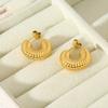 Popular Retro Stainless Steel Polished Spiral C-shaped Stud Earrings Women's Plated 11K Gold Geometric Earrings Light Luxury High Sense