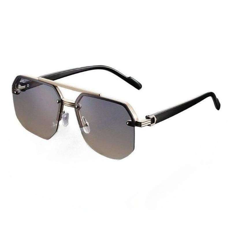 A Pair of Men'S Metal And Various Occasions.Double-Bridge Vintage Business Classic Elegant Casual Fashion Glasses Suitable