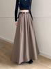 2026 New High-Waist A-Line Chic Long Suit Half-Skirt for Women - Spring/Autumn Korean Style Slimming Umbrella Skirt