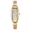 Elegant Fashion Oval Diamond Embellished Ladies Watch With Quartz Movement For Casual Wear