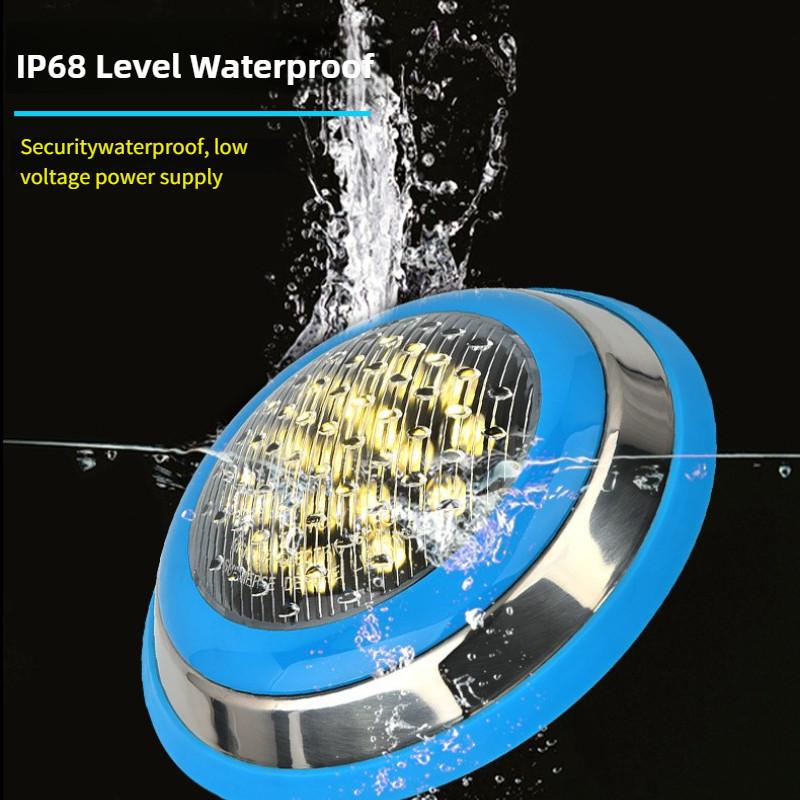 Stainless Steel LED Outdoor Embedded Decorative Fountain Light Waterproof Colorful Underwater Lamp Pool Wall Light