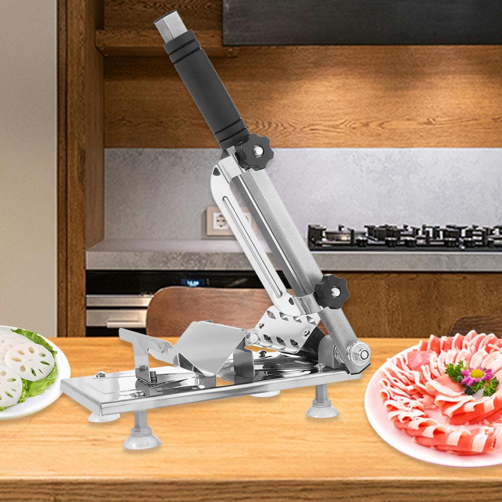 Stainless Steel Meat Slicer Manual Adjustable Cutting Thickness Meat Cutter Spring Design Rust-proof Food Slicing Machine