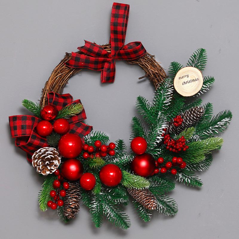 Festlicher Weihnachtsbaum-Kranz oder Geweih-Türhänger Dekoration