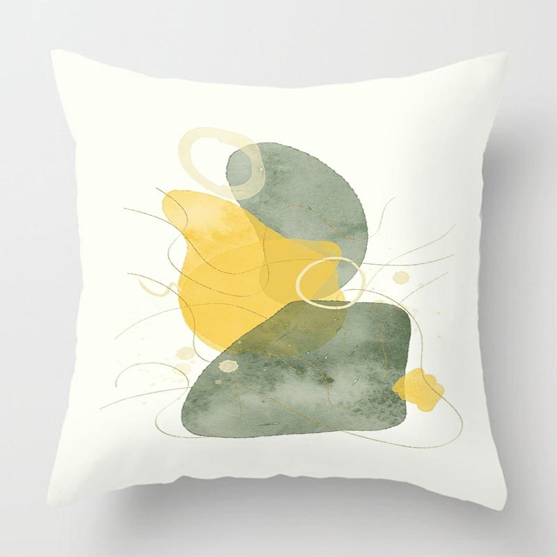 

Наволочка с абстрактным геометрическим узором в стиле знаменитостей из Интернета 45x45 см для дивана, спальни, декоративная наволочка для подушки, украшение для кафе 40x40cm