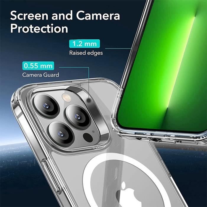 Hülle - E.F.CONNECTION - für iPhone 14 Pro Max - Magnetischer Ring - Transparent - 2 Gehärtete Gläser