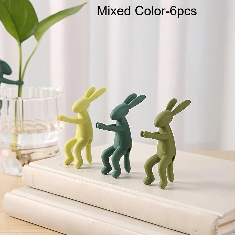 

6pcs Durable Plastic Plant Stakes Cute Rabbit Garden Markers Indoor Herbs Outdoor Flowers Fairy Gardens Whimsical Plant Supports